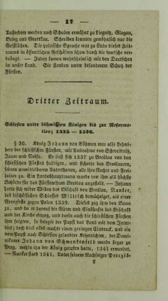 Dritter Zeitraum. Schlesien unter böhmischen Königen bis zur Reformation; 1335 - 1526