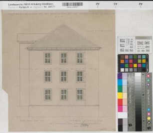 Arnsberg, Landgericht, Erweiterungsbau, Nord-Westseite, Aufriss