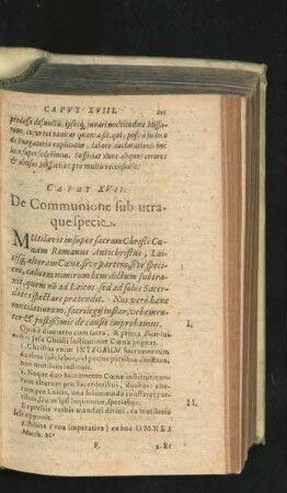 Caput XVIII. De Communione sub utraque specie.