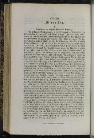 XXXVIII. Miscellen