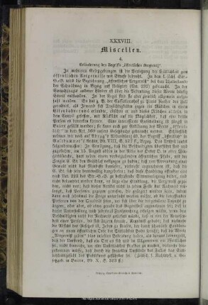 XXXVIII. Miscellen