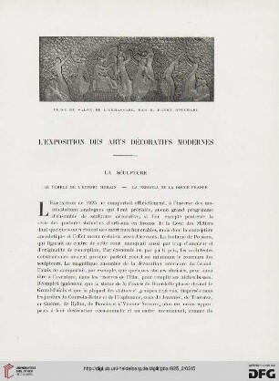 5. Pér. 12.1925: La sculpture : l'Exposition des Arts Décoratifs modernes