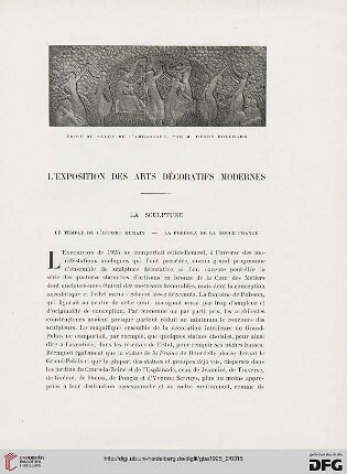 5. Pér. 12.1925: La sculpture : l'Exposition des Arts Décoratifs modernes