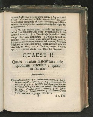 Quaest. II. Qualis duarum materierum unio, quodnam vinculum, ...