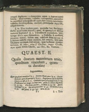 Quaest. II. Qualis duarum materierum unio, quodnam vinculum, ...