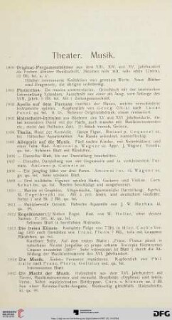 Theater. Musik (Nr. 1800-2209)