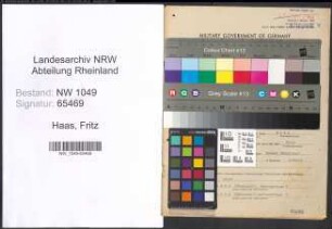 Entnazifizierung Fritz Haas , geb. 03.02.1909 (Bauingenieur)