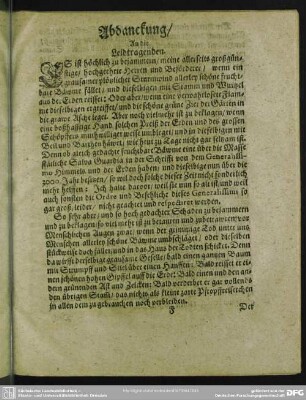 Abdankung : Abdanckung, An die Leidtragenden