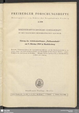 Sitzung des Arbeitsausschusses Tiefbautechnik am 9.Oktober 1959 in Markkleeberg