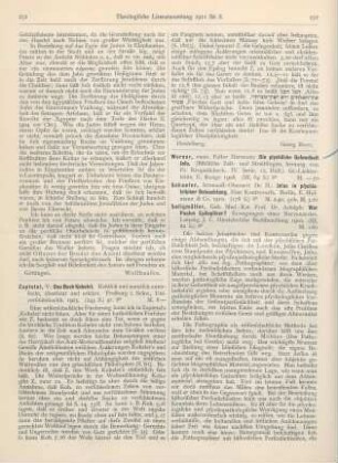 232-236 [Rezension] Schaefer, H., Jesus in psychiatrischer Beleuchtung