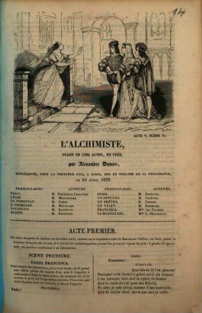 L' Alchimiste : Drame en cinq actes, en vers