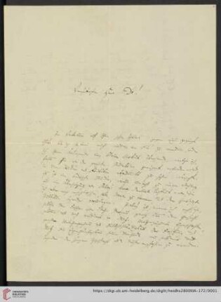 Nachlass Karl Ullmann: Brief von Gotthard Victor Lechler an Carl Ullmann