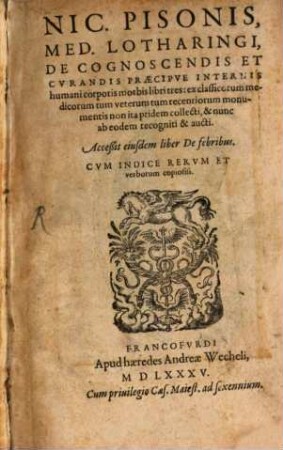 De cognoscendis et curandis praecipue internis ... morbis Libri 3