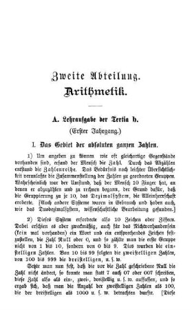 Zweite Abteilung. Arithmetik.