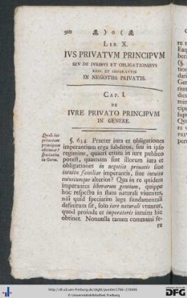 Lib. X. Ius Privatum Principum Seu De Iuribus Et Obligationibus Reip. Et Imperantis In Negotiis Privatis.