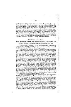 Sechszehn Thesen über die pädagogische Bildung für das höhere Schulamt (Allgem. Schulzeitung, 1876, Nr. 24)