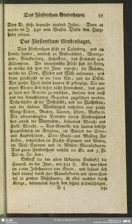 Das Fürstenthum Grnbenhagen [Grubenhagen]