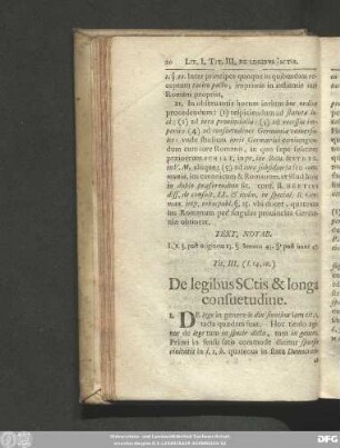 Tit. III. (l. 14. 10.) De legibus Sctis & longa consuetudine.