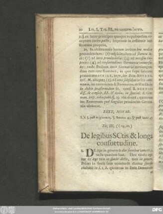 Tit. III. (l. 14. 10.) De legibus Sctis & longa consuetudine.