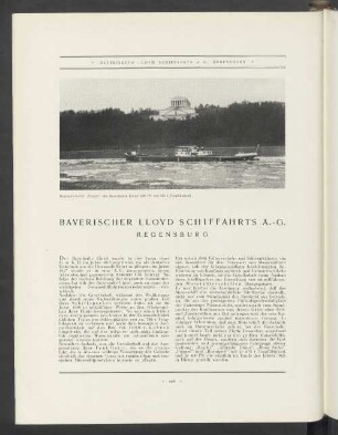Bayerischer Lloyd Schiffahrts A.-G. Regensburg