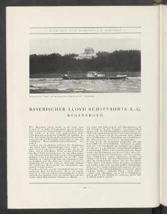 Bayerischer Lloyd Schiffahrts A.-G. Regensburg