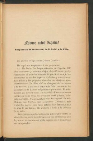 ¿Conoce usted España? : Respuestas de Verheren, de G. Tallet y de Willy.