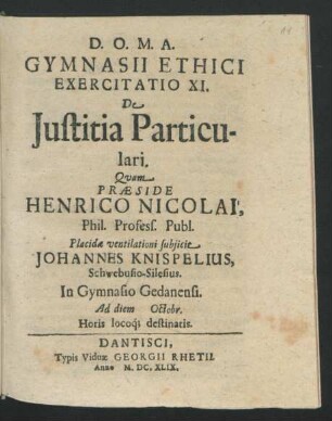 11: De Iustitia Particulari