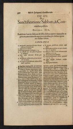 Tit. XVI. De Sanctificatione Sabbati, & Concionibus publicis.