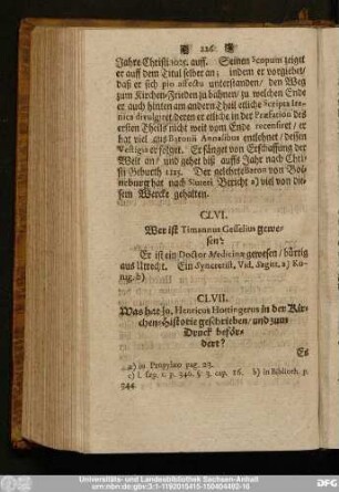 CLVII. Was hat Io. Henricus Hottingerus in der Kirchen-Historie geschrieben, und zum Druck befördert?