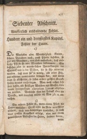 Siebenter Abschnitt. Aeusserlich erscheinende Fehler