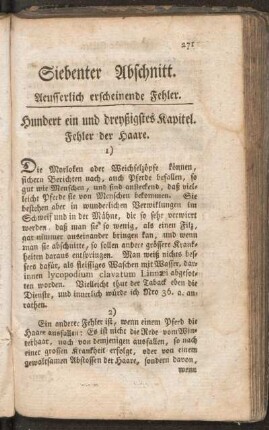 Siebenter Abschnitt. Aeusserlich erscheinende Fehler