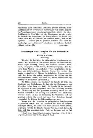 Grundfragen zum Lehrplan für die Volksschule : (Fortsetzung)