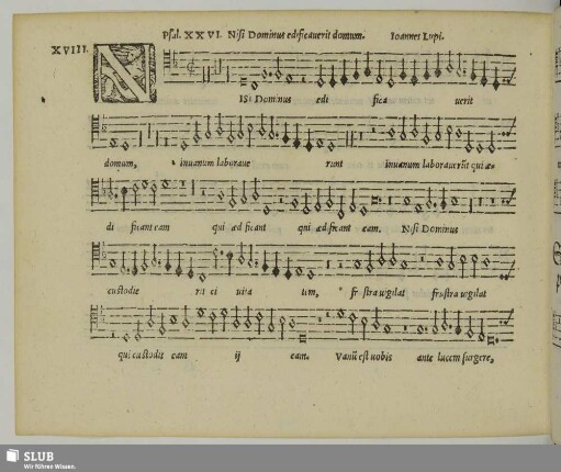 XVIII. Lupi, Johannes: Nisi Dominus edificaverit