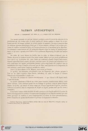 Natron antiseptique