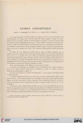 Natron antiseptique