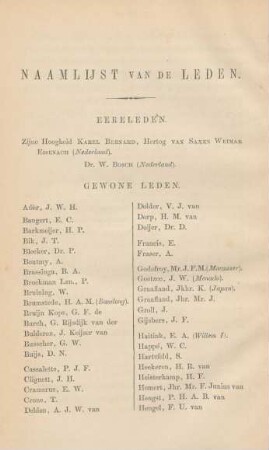 Naamlijst van de leden