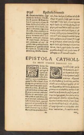 Epistola Catholica Beati Joannis Theologi III.