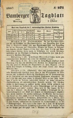 Bamberger Tagblatt. 1887, [4] = Okt. - Dez