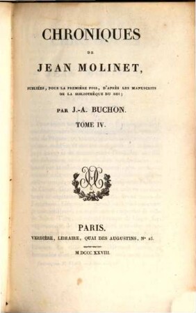 Chroniques de Jean Molinet. 4