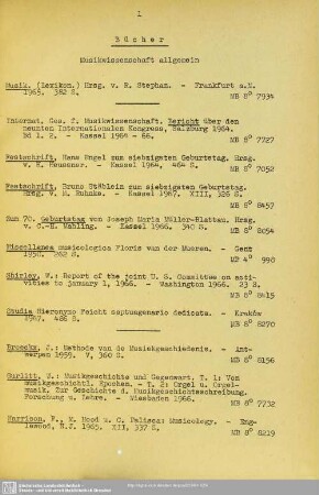 Musikwissenschaft allgemein