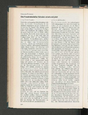 Die Friedrichstädter Schulen einst und jetzt