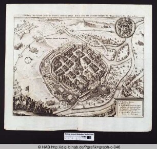 Abbildung der Stadt Pilsen in Böhmen und wie selbige Durch den von Mansfeldt belägert und Eingenohmen worden. Anno 1618
