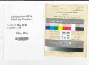 Entnazifizierung Otto Ritter , geb. 15.01.1914 ()