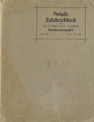 Skizzenbuch 1923 (Detail-Zeichenblock)