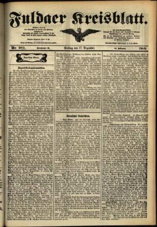 Zweite Ausgabe vom Freitag, den 17. Dezember 1909.