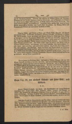 Beym Cap. III. von allerhand Schlacht- und Feder-Vieh, auch Wildpret.