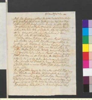 Brief von Thouret, Nikolaus Friedrich an Goethe, Johann Wolfgang von