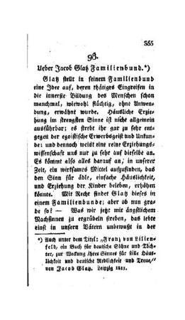 Ueber Jacob Glatz Familienbund : [98.]