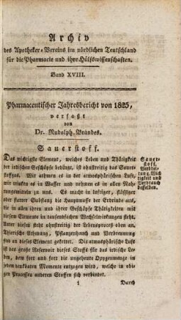 Archiv des Apotheker-Vereins im Nördlichen Teutschland für die Pharmacie und deren Hülfswissenschaften. 18. 1826