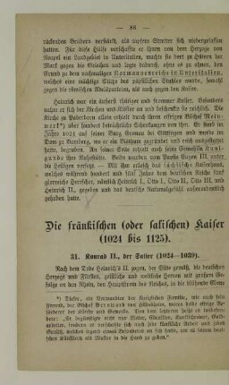 Die fränkischen (oder salischen) Kaiser (1024 bis 1125)